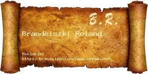 Brandeiszki Roland névjegykártya